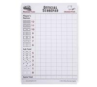 YMI Bloc de score pour dominos, 60 feuilles, 21 x 14 cm | Bloc de 60 feuilles pour Mexican Train ou Chicken Foot, 21 x 14 cm, avec dos en carton gris. Dominos non inclus.