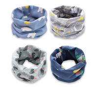 YMIFEEY 4pcs Enfants Cache-cou Thermique Foulard Tour de cou en Coton Écharpe Chaud Hiver Garçons Filles pour École Sport Cadeau Noël 0-8 Ans (Style A)