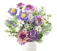 YMIFEEY Fleurs artificielles comme de vraies fleurs artificielles (violet) | Fleurs en soie violettes - Fleurs artificielles - Décoration de table - Pour la Saint-Valentin, la fête des mères - Cadeau