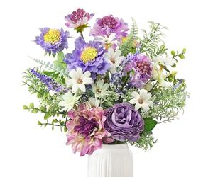 YMIFEEY Fleurs artificielles comme de vraies fleurs artificielles (violet) | Fleurs en soie violettes - Fleurs artificielles - Décoration de table - Pour la Saint-Valentin, la fête des mères - Cadeau