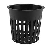 Ymiko 10 Pcs Jardin Tasses en Maille Fendues Pot De Filet Hydroponique, Panier De Plantation en Plastique pour La Culture Hydroponique, Aéroponie, Orchidées (Noir/Blanc)(Noir)