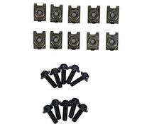 Ymiko 10x M5 Vis de R¨¦glage D'¨¦crou de, ¨¦crou de Clip de Car¨¦nage, Kit de Boulon de Corps de Car¨¦nage de Moto Vis ¨¦crou de Clip de Fixation de Vitesse de Spire(Le Noir)