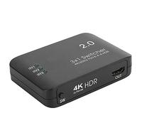 Ymiko 4K HDMI Switcher 3 Input 1 Output Splitter Adapter HD IR Remote Control ABS with LED Indicator, HDMI 2.0/3D(Noir)