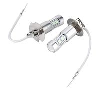 Ymiko Ampoules de phares à DEL, H3 LED ampoules de phare 2 pièces ampoule de jour 100W 1200LM 8000K voiture LED phare ampoules Kit antibrouillard