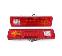 Ymiko Kit de feux arrière de remorque à LED, 2 pièces 12 V 19 feux arrière à LED clignotant d'arrêt de lampe de frein arrière compatible avec camion(rouge)