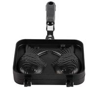 Ymiko Moule à gaufres antiadhésif avec moule à gâteau à 2 faces, moule en forme de poisson en acier inoxydable Gaufrier de cuisine à domicile commercial