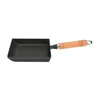 Ymiko Poêle à Omelette en Fonte pour Tamagoyaki Œuf Pan avec Poignée en Bois Anti-brûlure pour Cuisinière à Induction Gaz Céramique Four Halogène Lusu