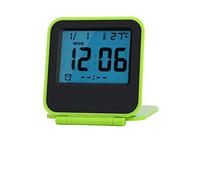 Ymiko Réveil de Voyage Numérique Pliable LCD avec Calendrier Alarme Thermomètre Rétroéclairage Bleu 64 x 70 x 19 mm Vert