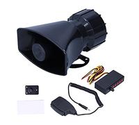 Ymiko Sirène de Sécurité avec Support, Mégaphone de Klaxon de Voiture 12V 100W 125DB Alarme D'avertissement d'urgence à 5 Sons Sirène D'incendie pour Moto de Voiture