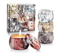 YMing Bougies Parfumées, Coffret Cadeau de 4, Freesia, Lavande, Romarin et Vanille Française pour La Purification de L'air et la Relaxation Saint Valentin Femme
