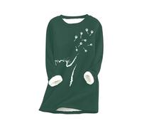 YMING Femmes Casual Col Rond Pull en Laine Top Cat Claw Pattern Lined Sweatshirt Patte Vert XXL