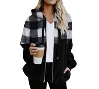 YMING Revers Pour Femmes Surdimensionné Ouvert Devant Mi-Long Sous-Vêtements Chauds Tendance Vintage Standard Manteau Blanc L