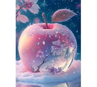 YMJD 11CT Point de Croix kit Debutant Broderie Imprimé Cross Stitch (Pomme 36×46cm)