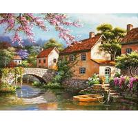 YMJD 11CT Point de Croix kit Debutant Broderie Imprimé Cross Stitch (Villaggio 40×50cm)