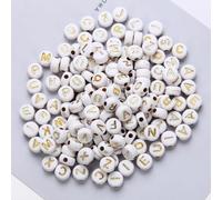 YMJD 450pcs Kit Perles Lettres Or - 352 Lettres Acryliques + 100 Perles Cœur, Étoile, Lune, Fleur pour DIY Bijoux, Bracelets, Colliers, Bagues, Artisanat