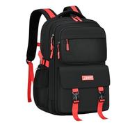 YMKJZLBD Cartable Garcon Primaire Sac A Dos Enfant Le À École De L'école avec Un Imperméable Réduction des Enfants Et Protection La Colonne Vertébrale Une Grande Capacité-Grand Rouge Noir-Sac Unique