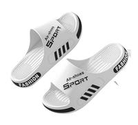 YMKJZLBD Sliders Couples Sandales pour Hommes en Été, Usure De Plein Air, Mode Maison, Fond Doux Épaissi, Pantoufles Dames Non Glissantes-blanc-48-49