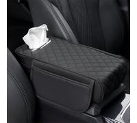 YMLVET Housse d'accoudoir de Voiture pour Kia Soul III 2019 2022 2023 2024 2025, Cuir Housses D’accoudoirs de Console Centrale Étanche Housses de Boîte Accoudoir,Black