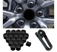 YMNBFCX 20pcs Capuchon d'écrou de Roue, pour Jaguar E-Pace 2017-2023 Capuchons Boulon Cache-écrous Pneu hexagonaux Jantes Voiture Accessoires,Black-21mm