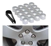 YMNBFCX 20pcs Capuchon d'écrou de Roue, pour Jaguar F Pace 2016 2017 2018 Capuchons Boulon Cache-écrous Pneu hexagonaux Jantes Voiture Accessoires,Silver-17mm