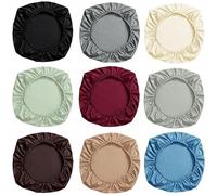 Ymnilian Housse Chaise Bureau, Housse Fauteuil Bureau PU Leather Chair Seat Cover Slipcover Elastic 38-52cm for Home Office Hotel Dining Protector(10inch 2pcs)