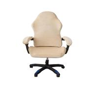 Ymnilian Housse Chaise Bureau, Housse Fauteuil Bureau Tickened Velvet Chair Cover Office Computer Game Seat Case Stretchy Home Gaming with Armrest(Khaki)