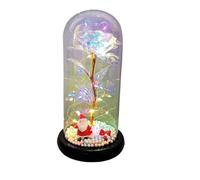 Ymnilian Rose Eternelle, Rose Eternelle sous Cloche Fleur éternelle de Rose Artificielle dans Un dôme Verre, Cadeau noël, d'anniversaire des mères, Saint-Valentin(002)