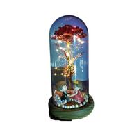 Ymnilian Rose Eternelle, Rose Eternelle sous Cloche Fleur éternelle Rose en Fleurs artificielles de noël for la décoration Cadeaux Mariage fête des mères(015)