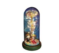 Ymnilian Rose Eternelle, Rose Eternelle sous Cloche Fleur éternelle Rose en Fleurs artificielles de noël for la décoration Cadeaux Mariage fête des mères(014)