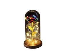 Ymnilian Rose Eternelle, Rose Eternelle sous Cloche Fleur éternelle Rose en Fleurs artificielles de noël for la décoration Cadeaux Mariage fête des mères(010)