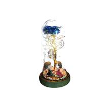 Ymnilian Rose Eternelle, Rose Eternelle sous Cloche Rose éternelle en Verre, Fleurs artificielles de noël, for décoration, Cadeaux Mariage for la Maison(016)