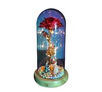 Ymnilian Rose Eternelle, Rose Eternelle sous Cloche Rose éternelle en Verre, Fleurs artificielles de noël, for décoration, Cadeaux Mariage for la Maison(022)