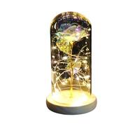 Ymnilian Rose Eternelle, Rose Eternelle sous Cloche Rose éternelle enchantée avec guirlandes Lumineuses dans Un dôme for Cadeau de Noël, la Saint-Valentin(Bright Color)