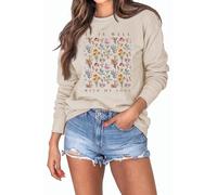 Ymoshoe Sweat-shirt chrétien pour femme avec verset biblique - Chemise Jésus décontractée pour les vacances, l'automne et l'hiver - Tenue d'église - Cadeau religieux, sable, Medium