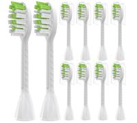 YMPBO Lot de 10 têtes de rechange pour brosse à dents Philips One Series Sonicare BH1022/07, poils souples, blanc