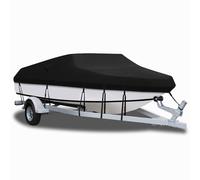 YMPPMKN Bache Bateau Housse de Bateau en Tissu Oxford 900D Robuste, imperméable, Coupe-Vent et résistante aux UV Bâche de Bateau pour Coque en V, Bateau à Rames, Bateau de pêche- Black (20-22ft)