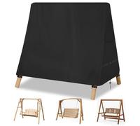 YMPPMKN Housse de BalançOire D'ExtéRieur en Forme de A Tissu Oxford 600D Robuste avec Boucles,ImperméAble,Résistant Aux UV Housse de Protection pour Balancelle Hollywoodienne (200 * 140cm,Schwarz)