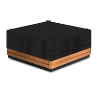 YMPPMKN Housse de Protection Spas,Bache Spa Tissu Oxford 600D Robuste avec Boucles et Cordon de Serrage, Imperméable, Coupe-Vent, Résistant aux UV Couverture de Spa (200 * 200 * 85cm,Schwarz)