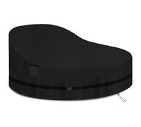 YMPPMKN Housse Lit de Jardin Rond Tissu Oxford 600D Robuste avec Boucles, Imperméable, Coupe-Vent, Résistant aux UV Couverture de Lit de Jardin Rond (230 * 90cm,Schwarz)