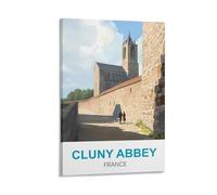 YMQWJYLW Impression sur toile vintage Abbaye de Cluny France 30 x 45 cm