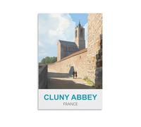 YMQWJYLW Impression sur toile vintage Abbaye de Cluny France 30 x 45 cm