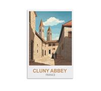 YMQWJYLW Impression sur toile vintage Abbaye de Cluny France 60 x 90 cm