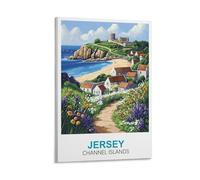 YMQWJYLW Impression sur toile vintage Îles Anglo-Normandes de Jersey 40 x 60 cm