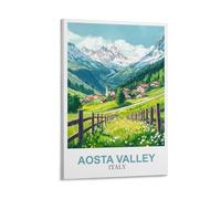 YMQWJYLW Impression sur toile vintage Vallée d'Aoste Italie 30 x 45 cm