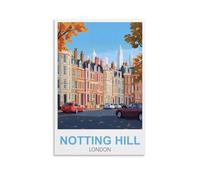 YMQWJYLW Notting Hill London Affiche de voyage vintage 30 x 45 cm Impression sur toile Décoration murale