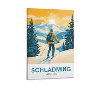 YMQWJYLW Schladming Poster de voyage vintage Autriche 60 x 90 cm