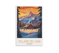 YMQWJYLW Villard De Lans France Affiche de voyage vintage 20 x 30 cm Impression sur toile Décoration murale
