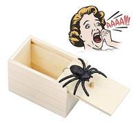 YMSJ Boite Surprise Araignee Spider Prank Scare Box Boîte d'Araignée en Bois A Farce Boîte De Surprise De Blague en Bois pour Halloween Jour du Poisson D'Avril