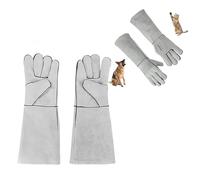 Ymswjgj Gants de protection longs et respirants - Résistants aux coupures - En cuir de vachette - Gants de travail pour la manipulation