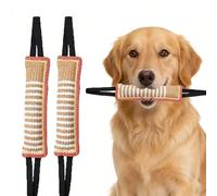 Ymswjgj Lot de 2 saucisses à mordre pour chien - En jute - Avec 2 poignées - Très robustes - Accessoire d'entraînement pour chien